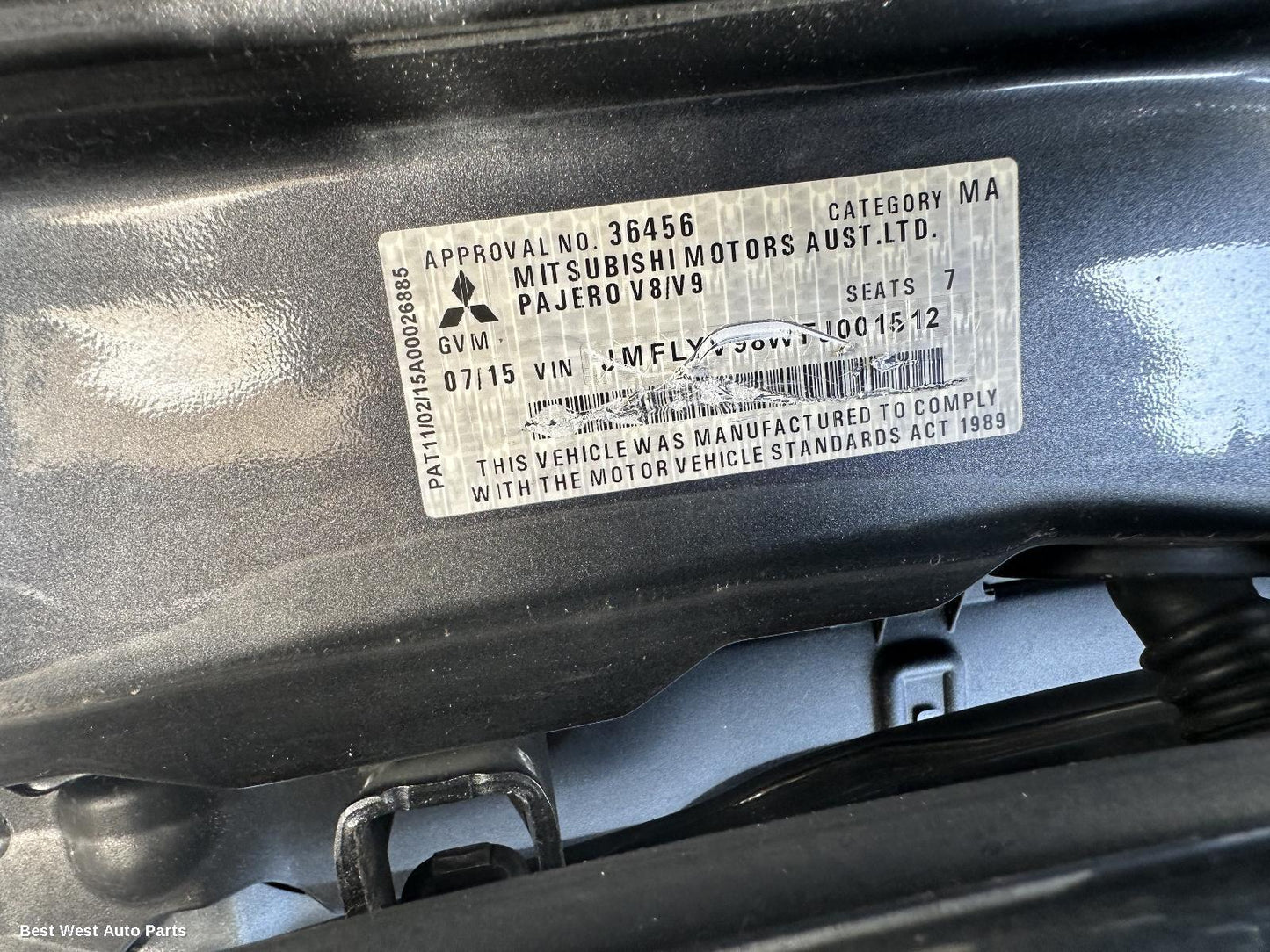 2015 MITSUBISHI PAJERO Differential Centre