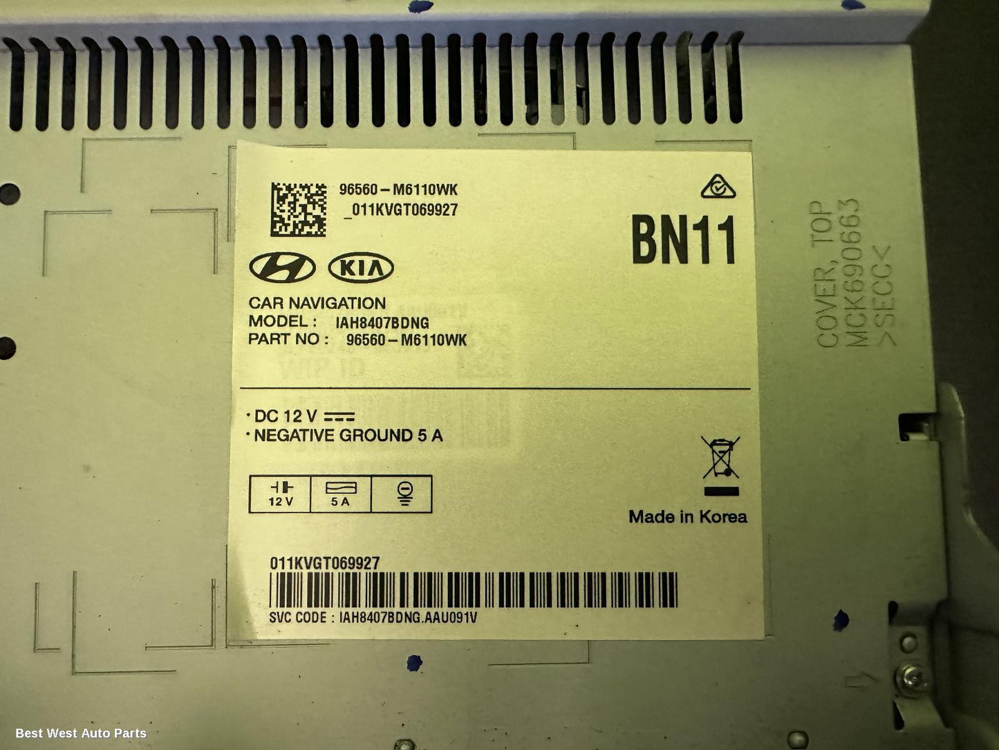2021 KIA CERATO Radio/Cd/Dvd/Sat/Tv