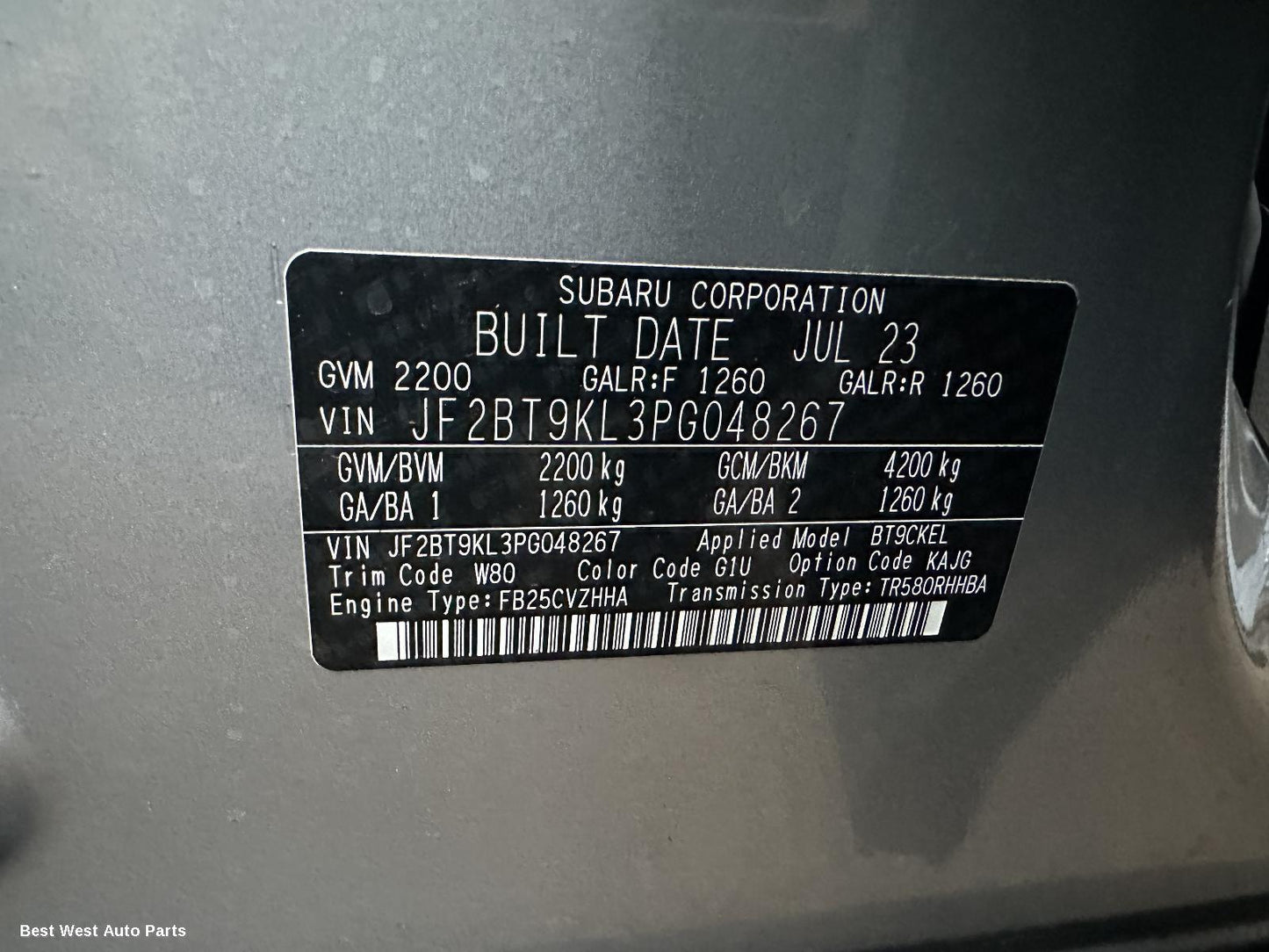 2023 SUBARU OUTBACK REVERSE_CAMERA