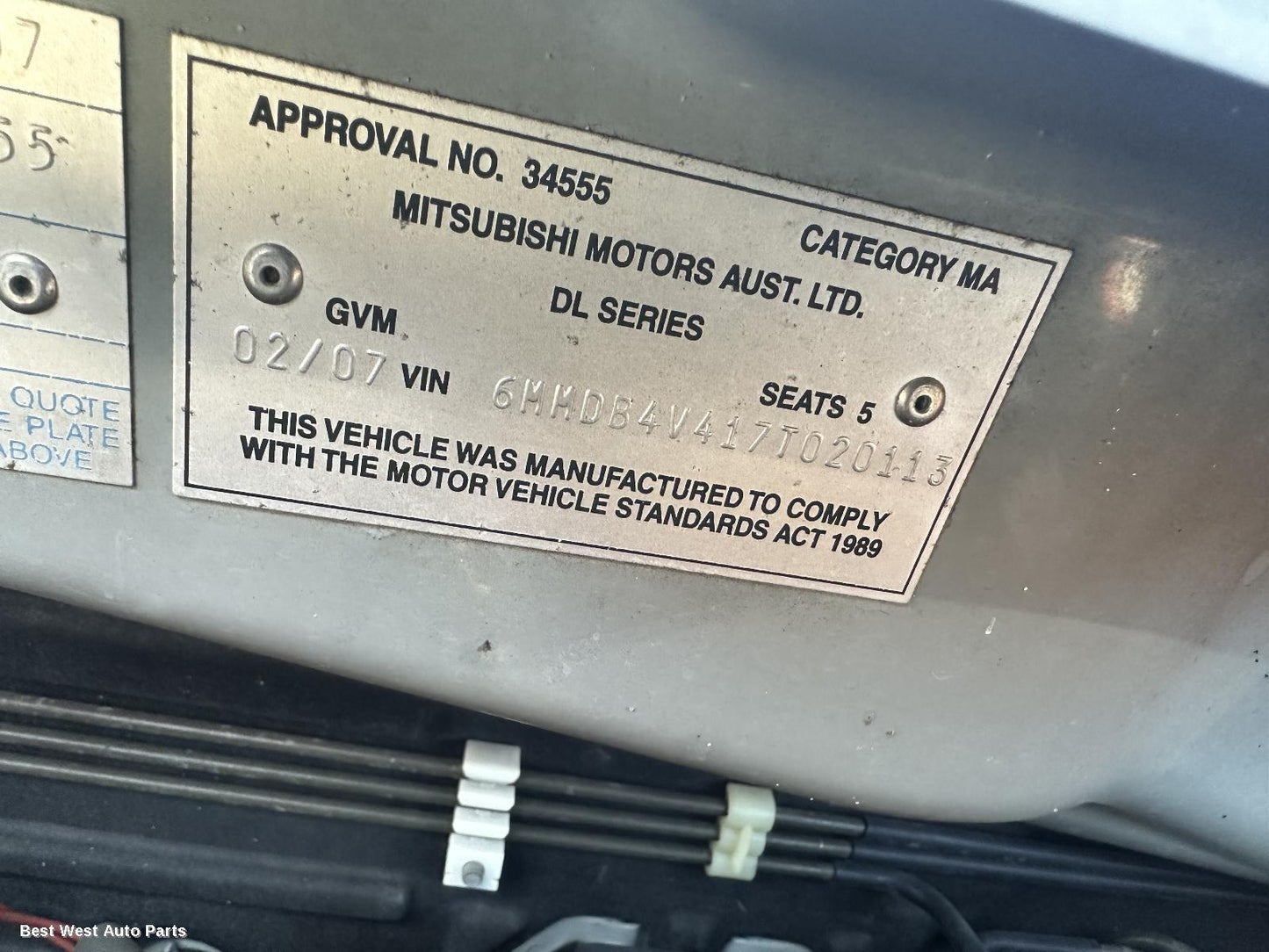 2007 MITSUBISHI 380 Bootlid/Tailgate