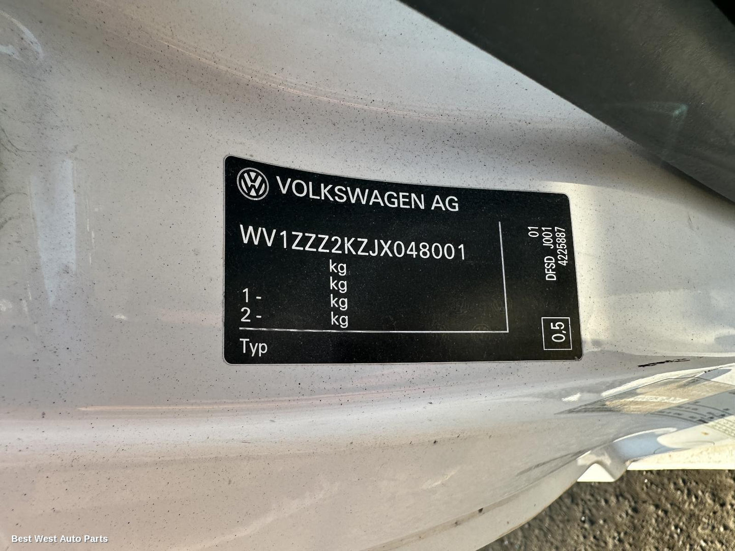 2018 VOLKSWAGEN CADDY Particulate Filter/Dpf