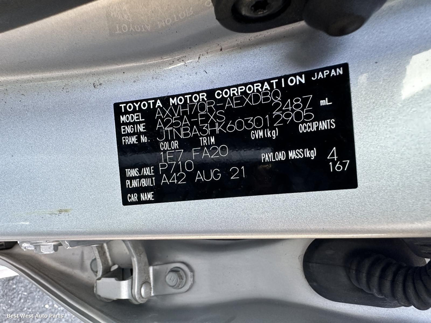 2021 TOYOTA CAMRY Battery
