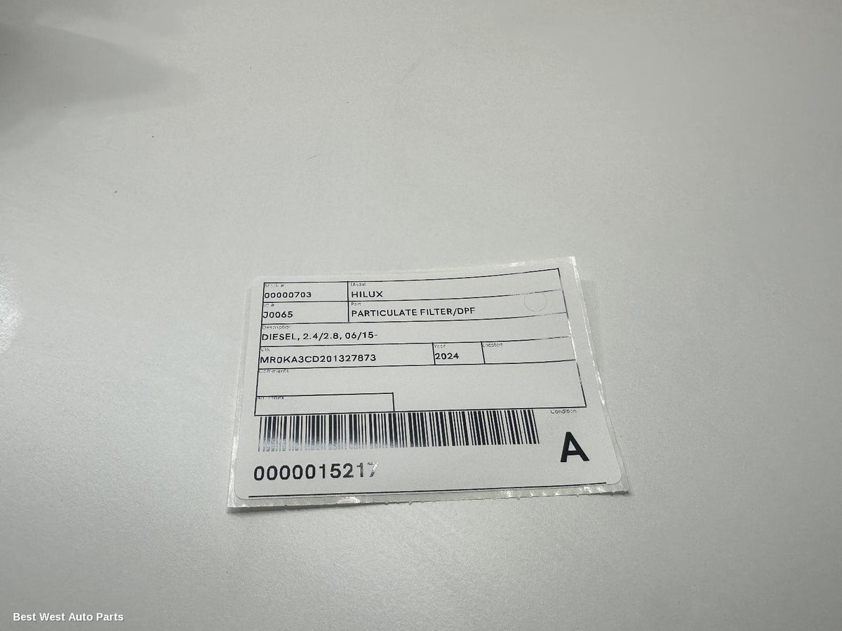 2024 TOYOTA HILUX Particulate Filter/Dpf