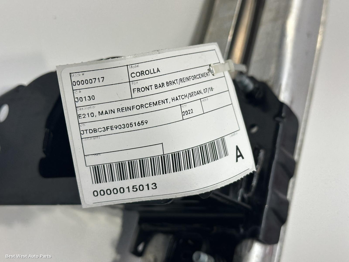 2022 TOYOTA COROLLA F/Bar Reinforc/Brack