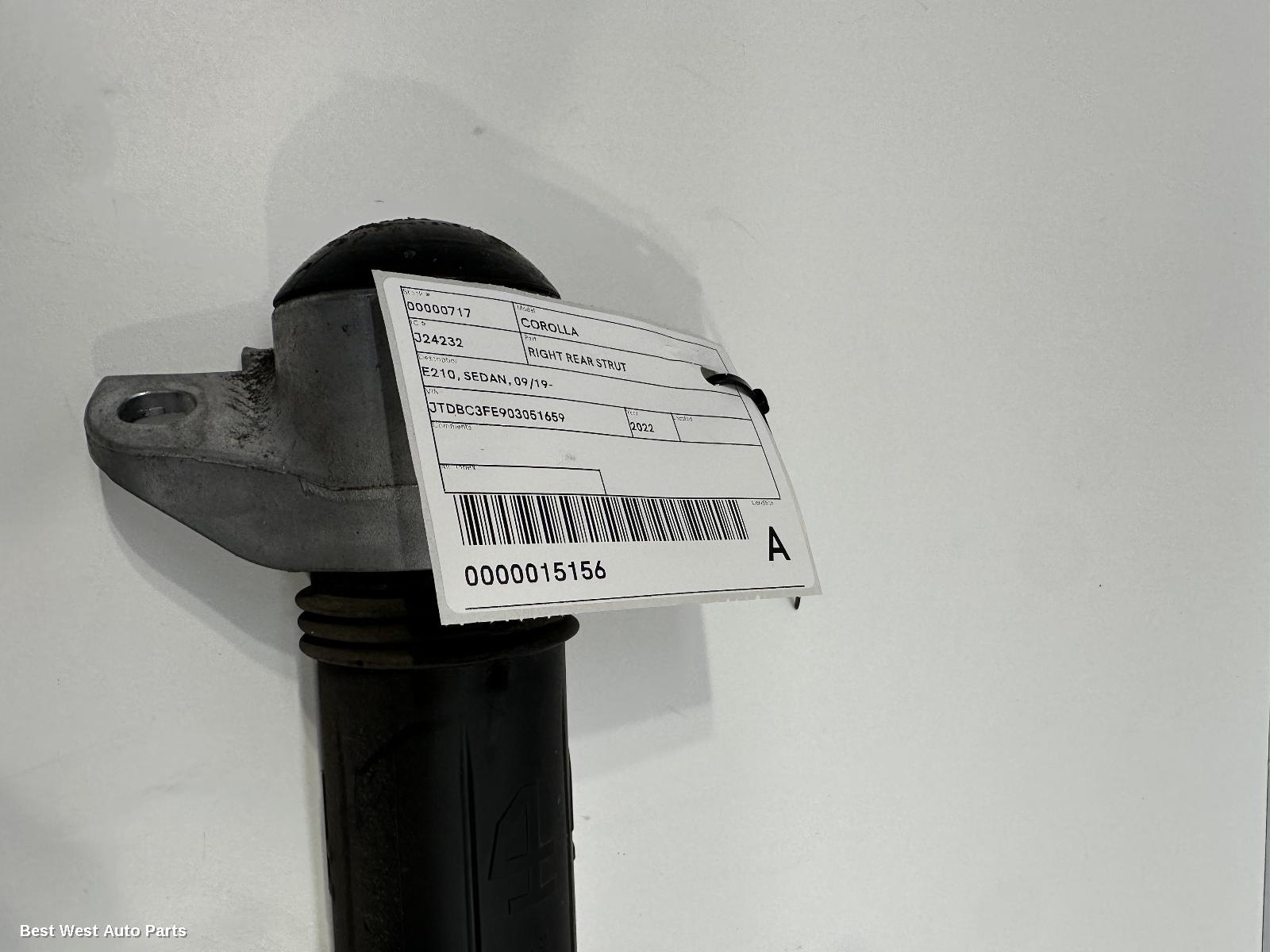 2022 TOYOTA COROLLA Right Rear Strut