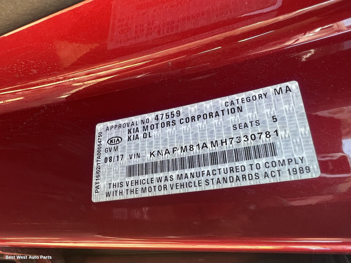2017 KIA SPORTAGE Right Rear Door Window