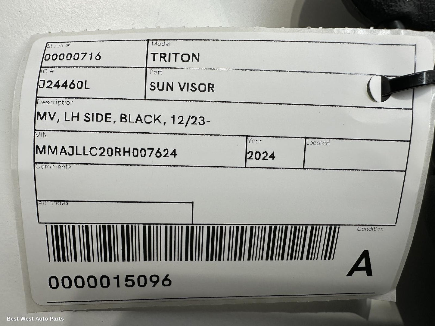 2024 MITSUBISHI TRITON Sunvisor