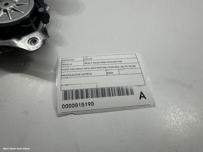2024 TOYOTA HILUX Right Rear Wnd Reg/Motor