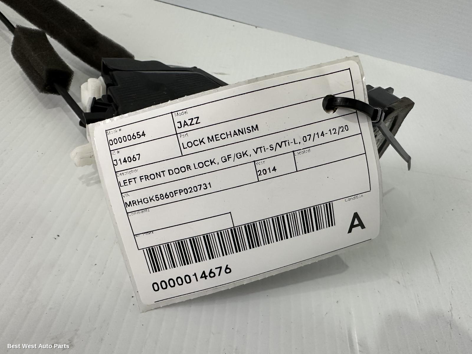 2014 HONDA JAZZ Door/Boot/Gate Lock