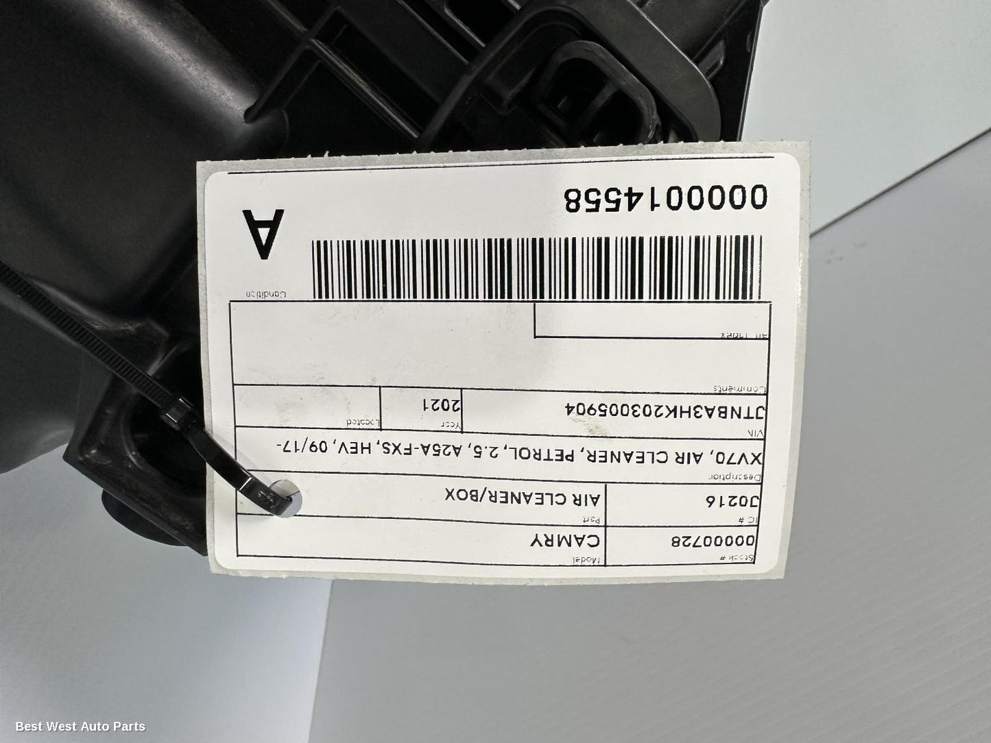 2021 TOYOTA CAMRY Air Cleaner/Box
