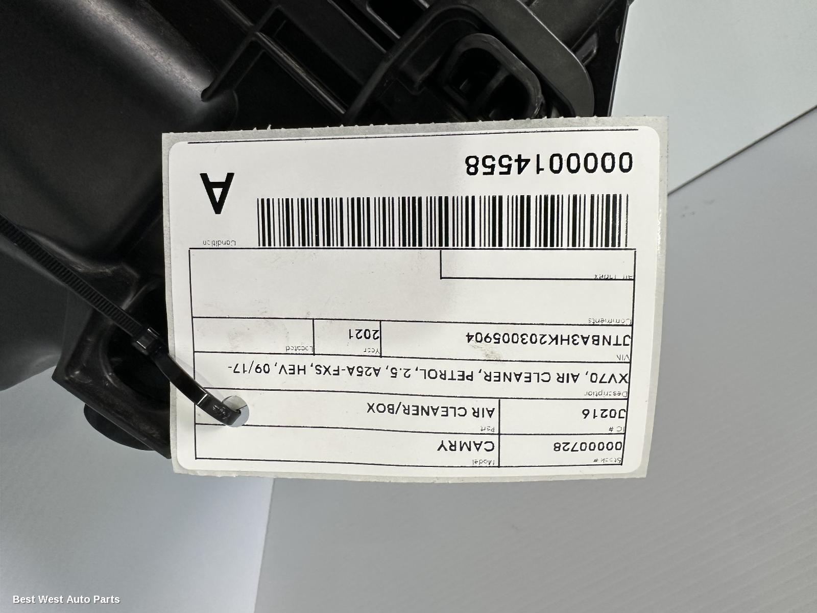 2021 TOYOTA CAMRY Air Cleaner/Box