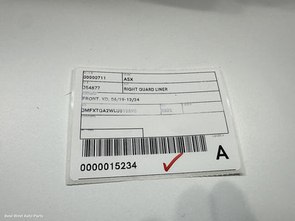 2020 MITSUBISHI ASX Right Guard Liner