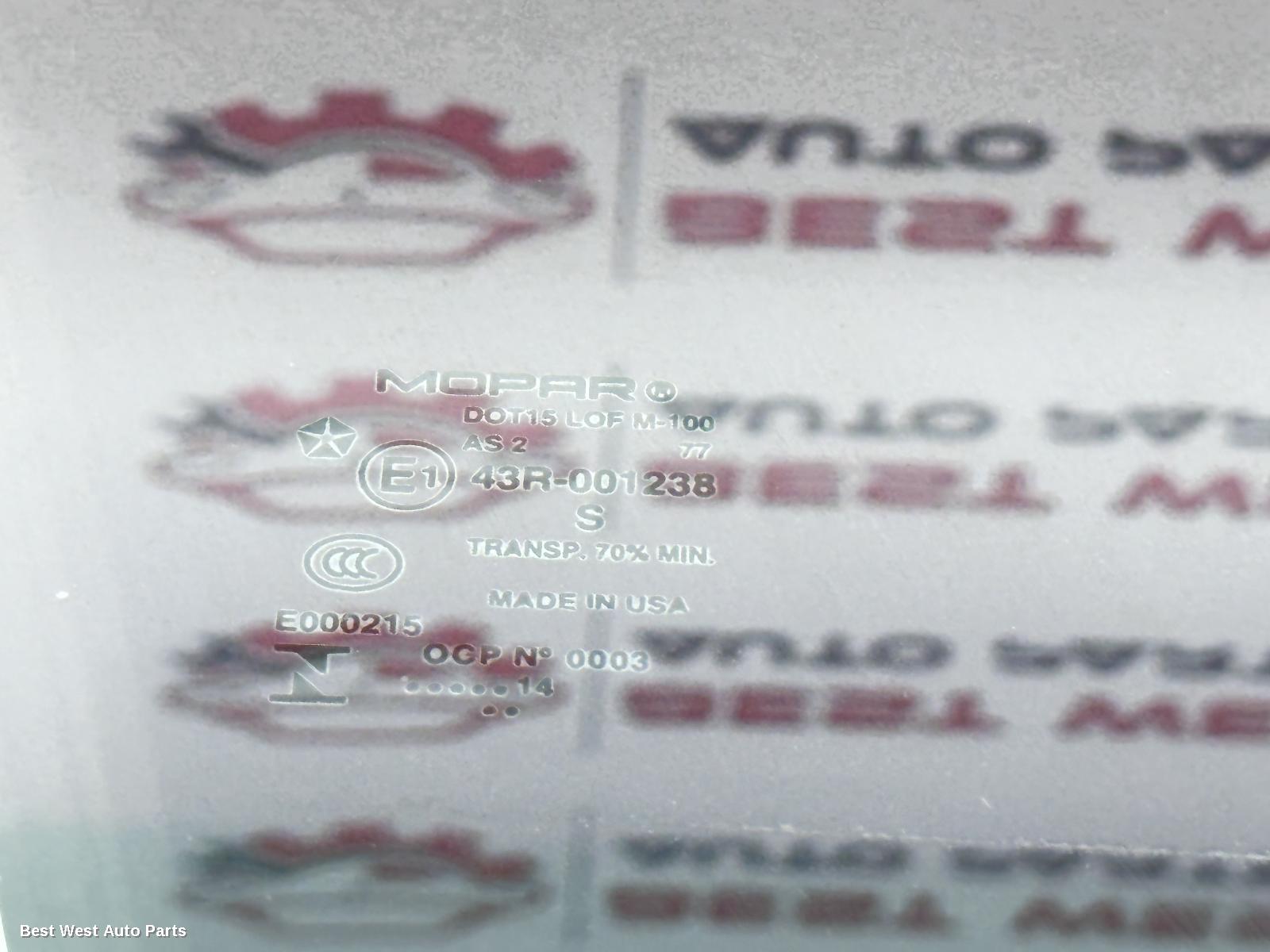 2014 JEEP CHEROKEE Right Front Door Window