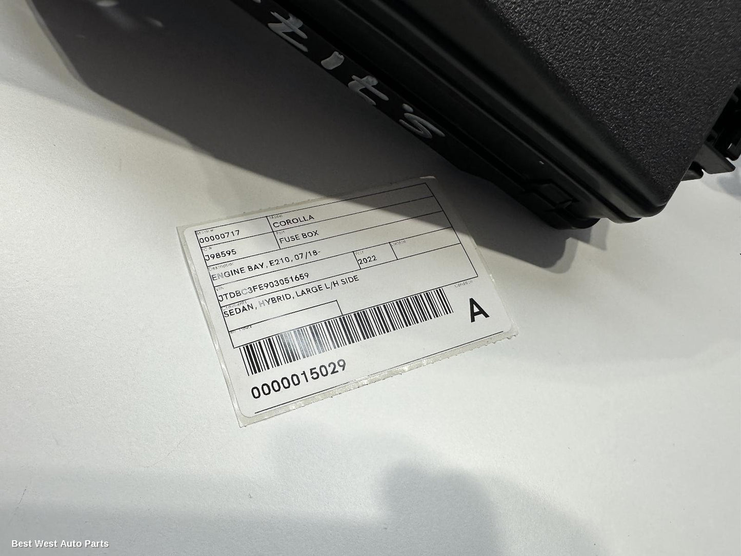 2022 TOYOTA COROLLA Fuse Box