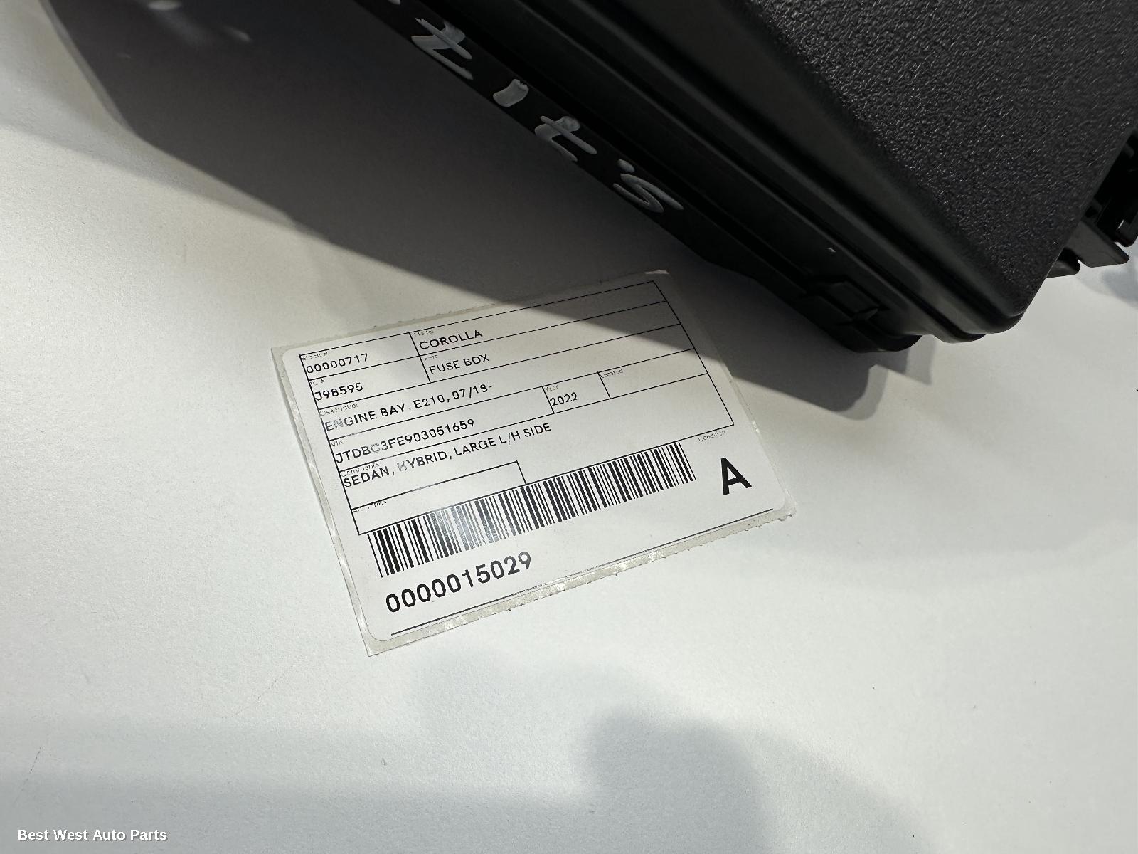 2022 TOYOTA COROLLA Fuse Box