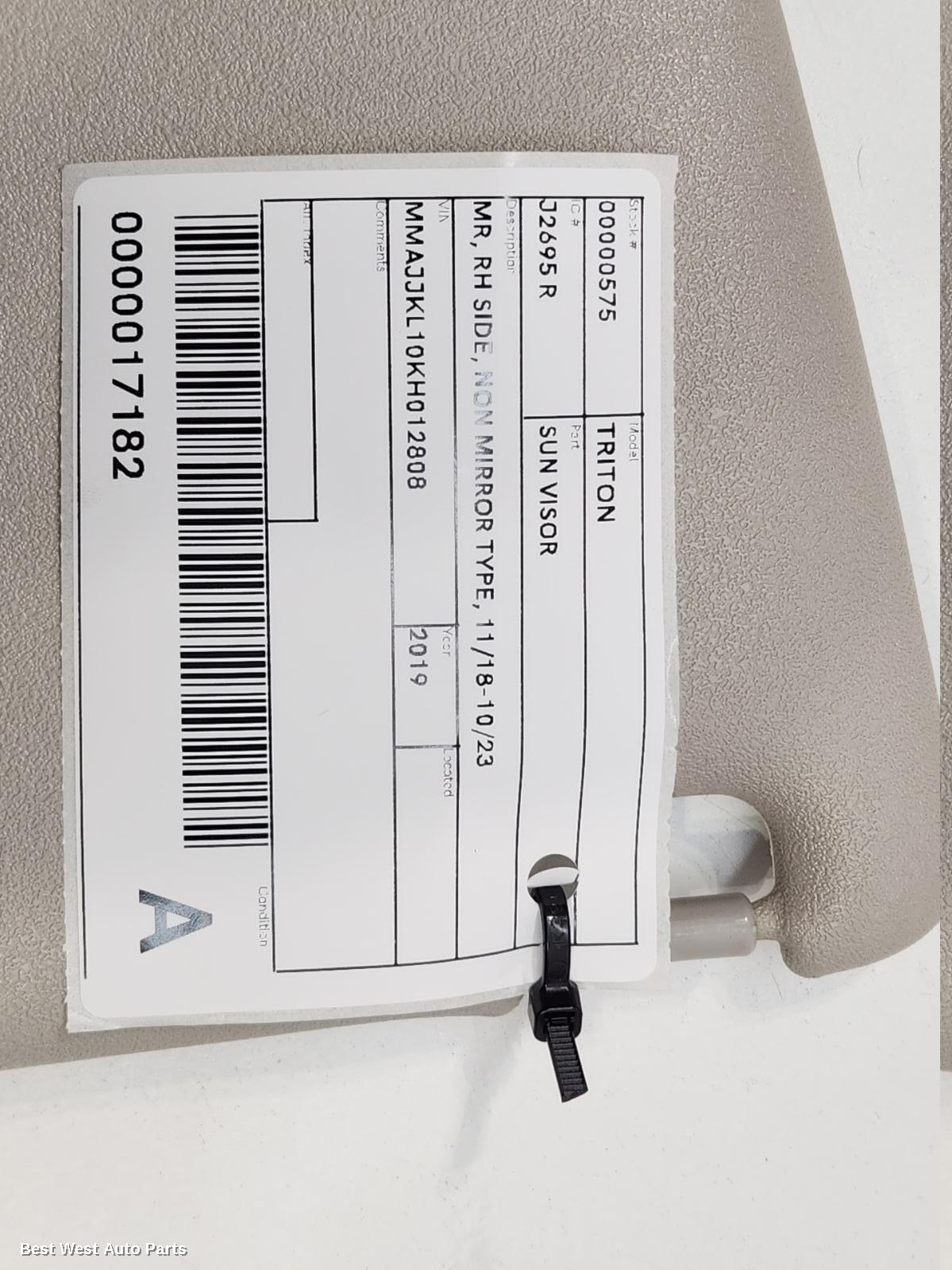 2019 MITSUBISHI TRITON Sunvisor