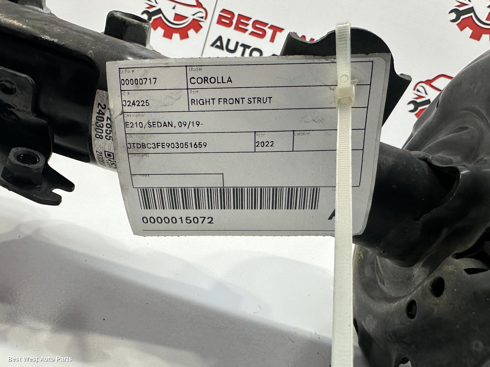 2022 TOYOTA COROLLA Right Front Strut