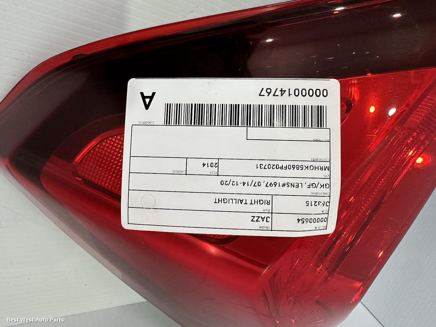 2014 HONDA JAZZ Right Taillight