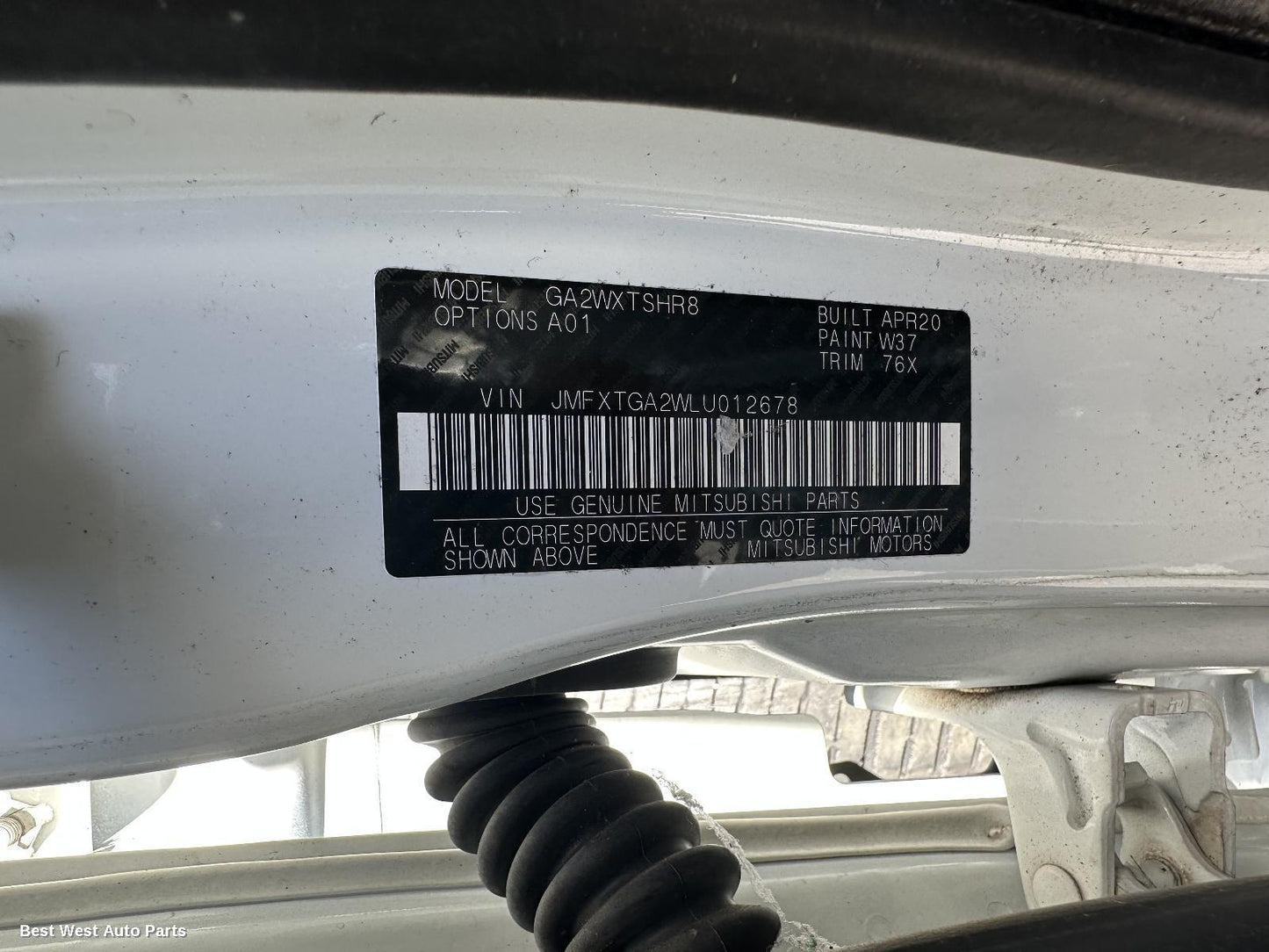 2020 MITSUBISHI ASX Right Indicator/Fog/Side