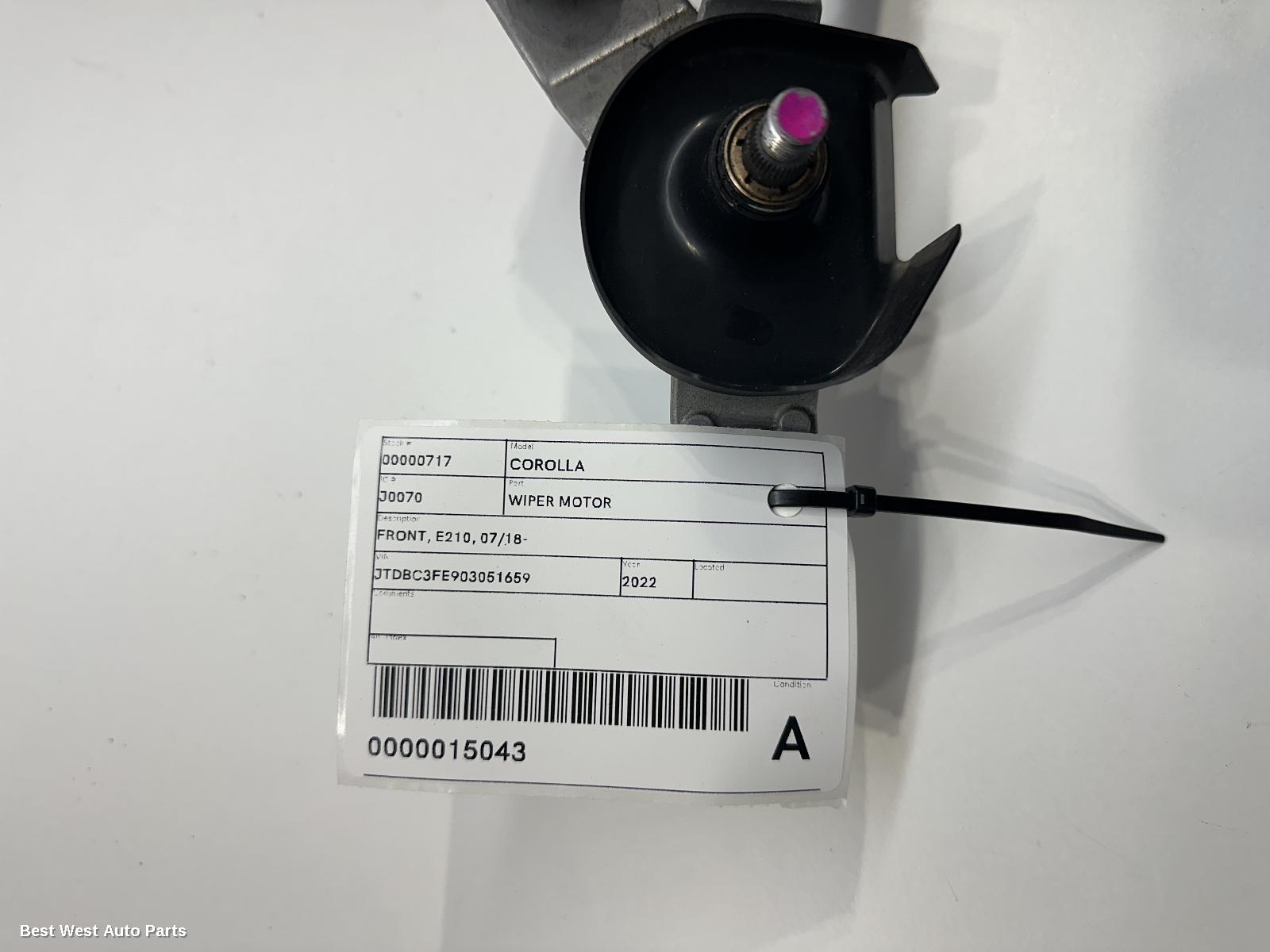 2022 TOYOTA COROLLA Wiper Motor