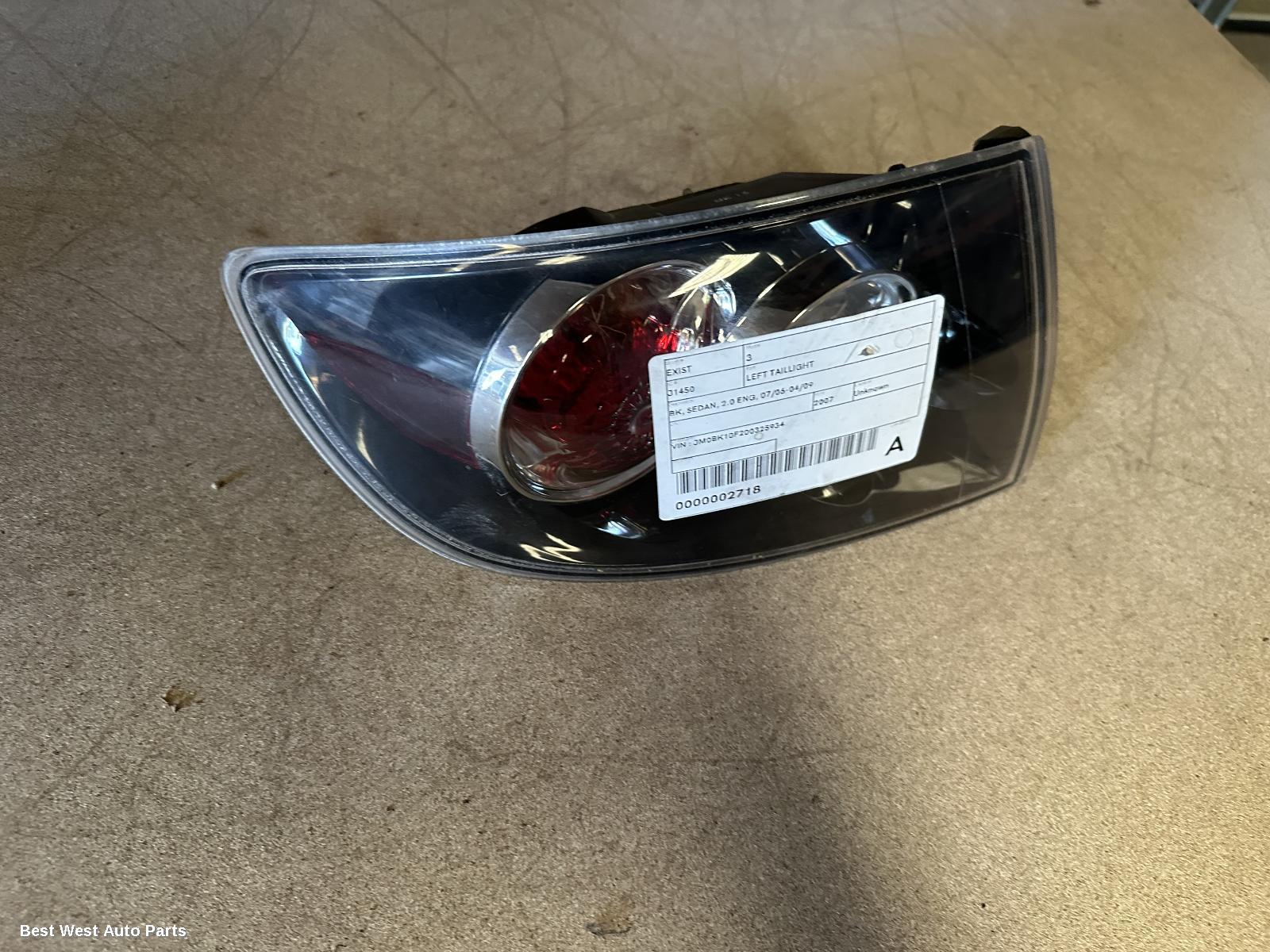 2007 MAZDA 3 Left Taillight
