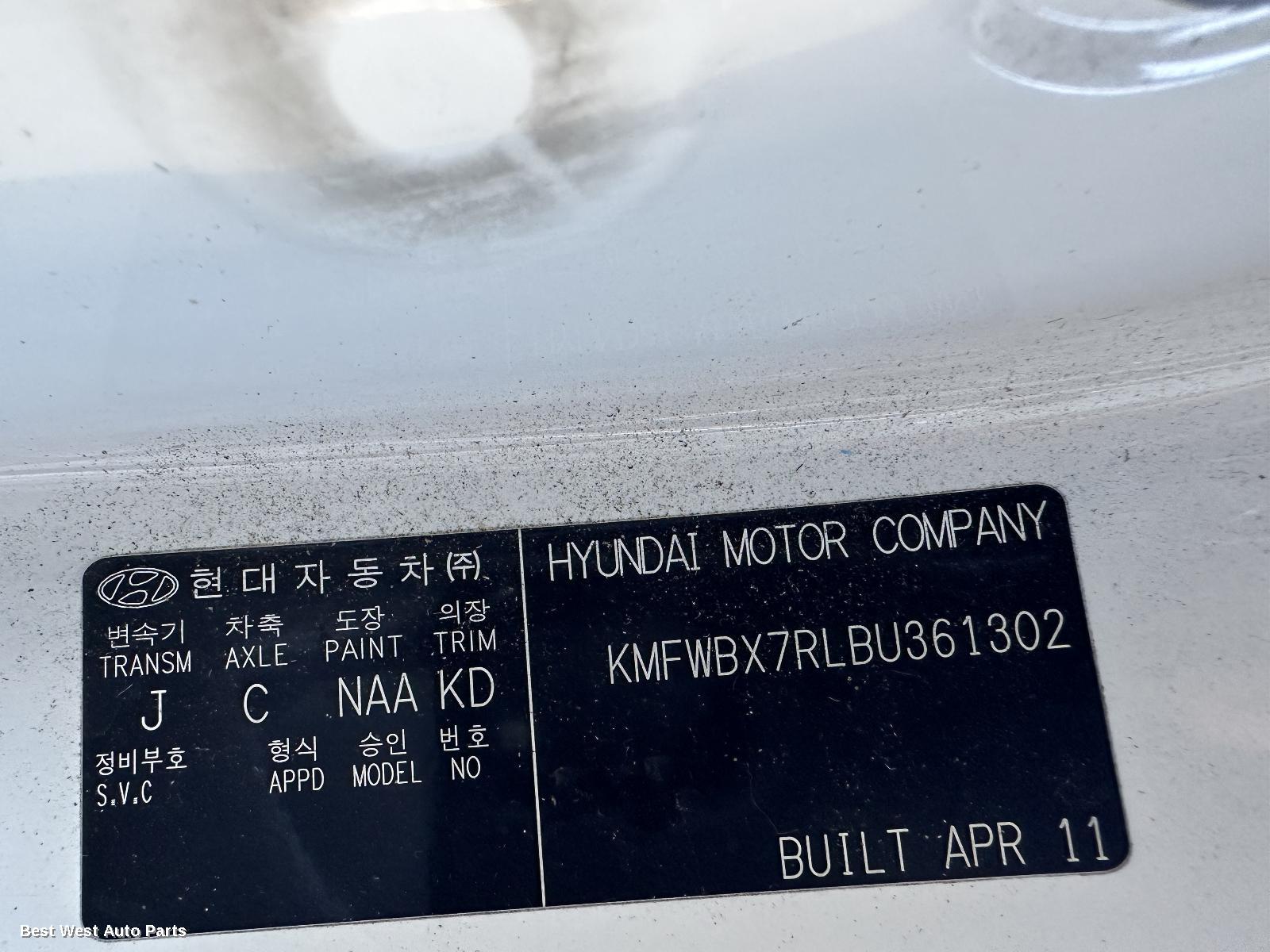 2011 HYUNDAI ILOAD/IMAX Right Headlamp
