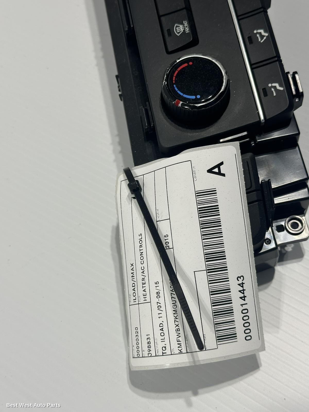 2015 HYUNDAI ILOAD/IMAX Heater/Ac Controls