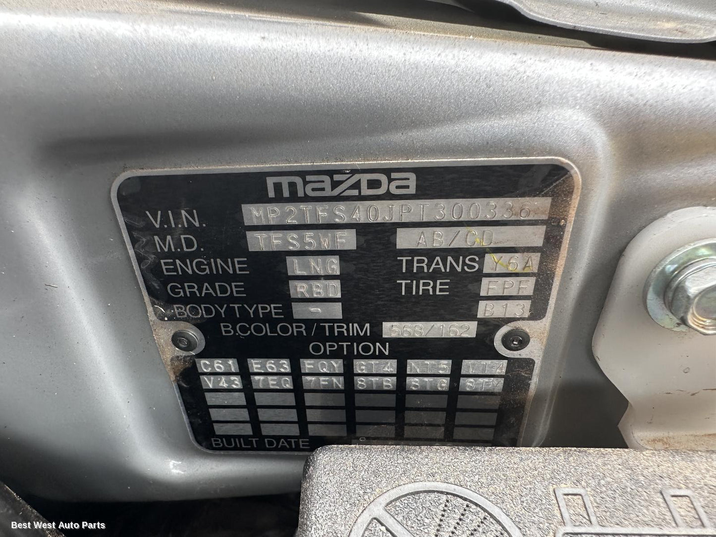 2023 MAZDA BT50 Door Handle