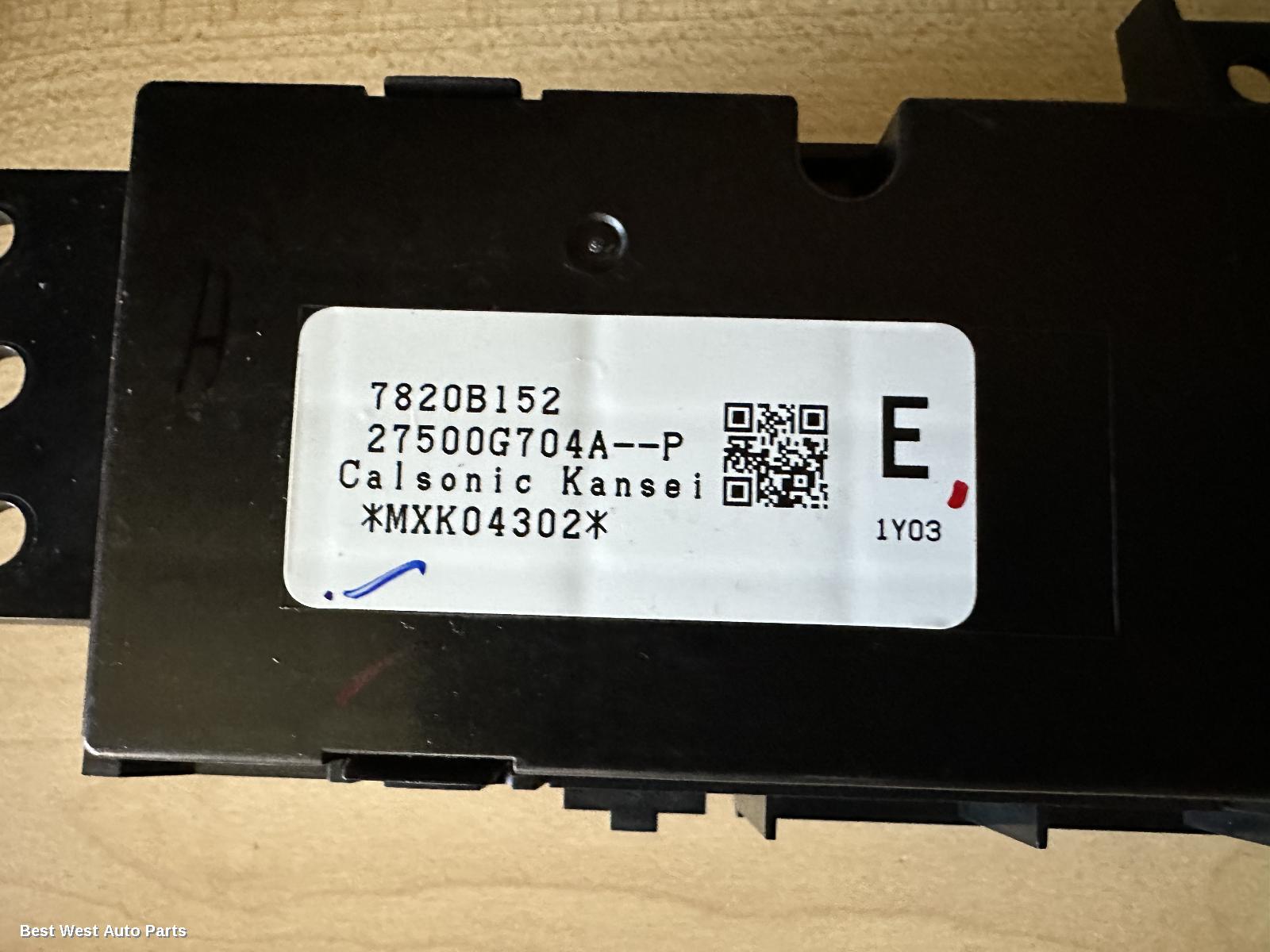 2022 MITSUBISHI OUTLANDER Heater/Ac Controls