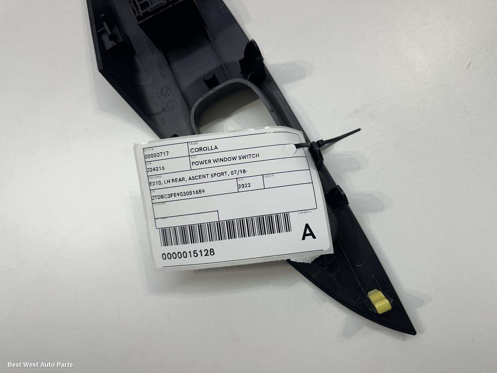 2022 TOYOTA COROLLA Pwr Dr Wind Switch