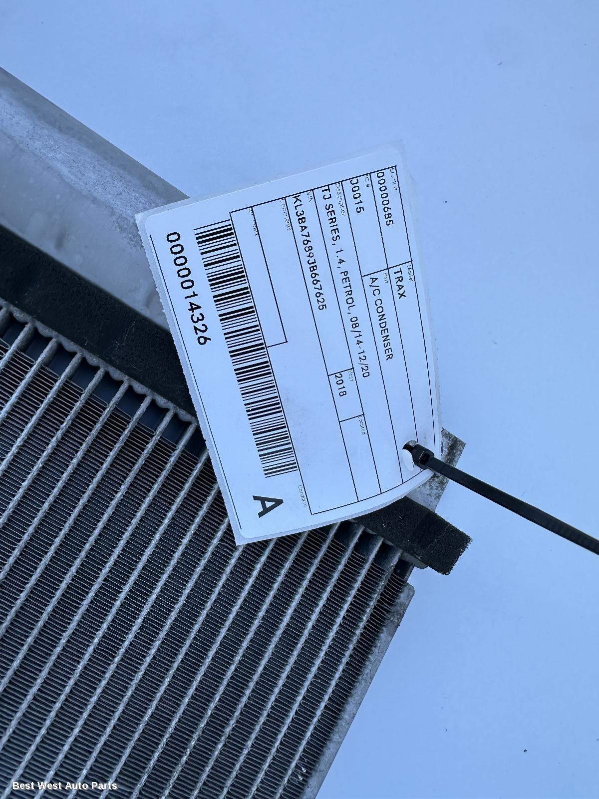 2018 HOLDEN TRAX A/C Condenser