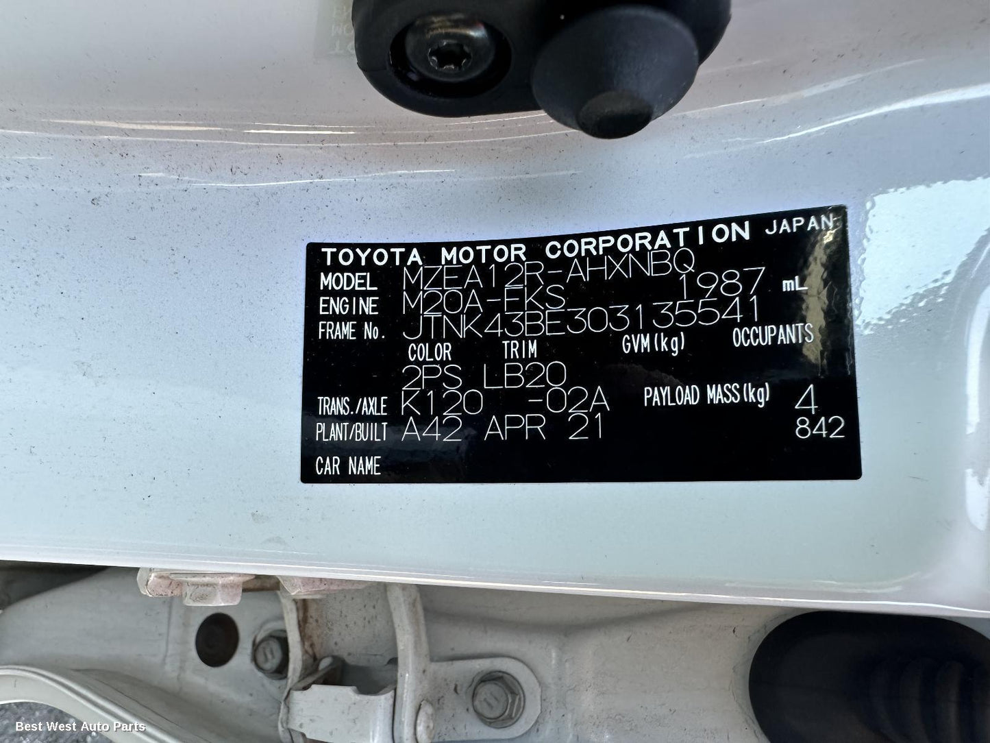 2021 TOYOTA COROLLA Starter