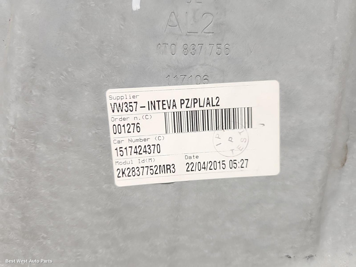 2015 VOLKSWAGEN CADDY Right Front Window Reg/Motor