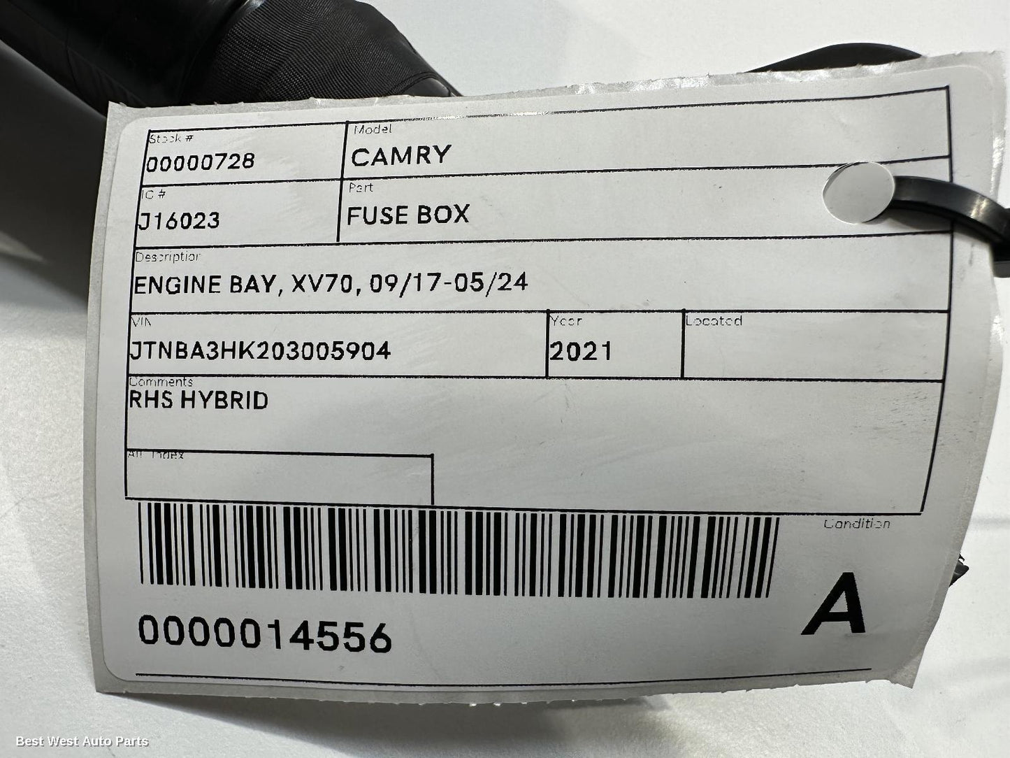 2021 TOYOTA CAMRY Fuse Box