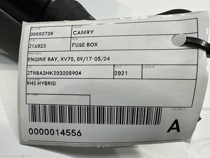 2021 TOYOTA CAMRY Fuse Box