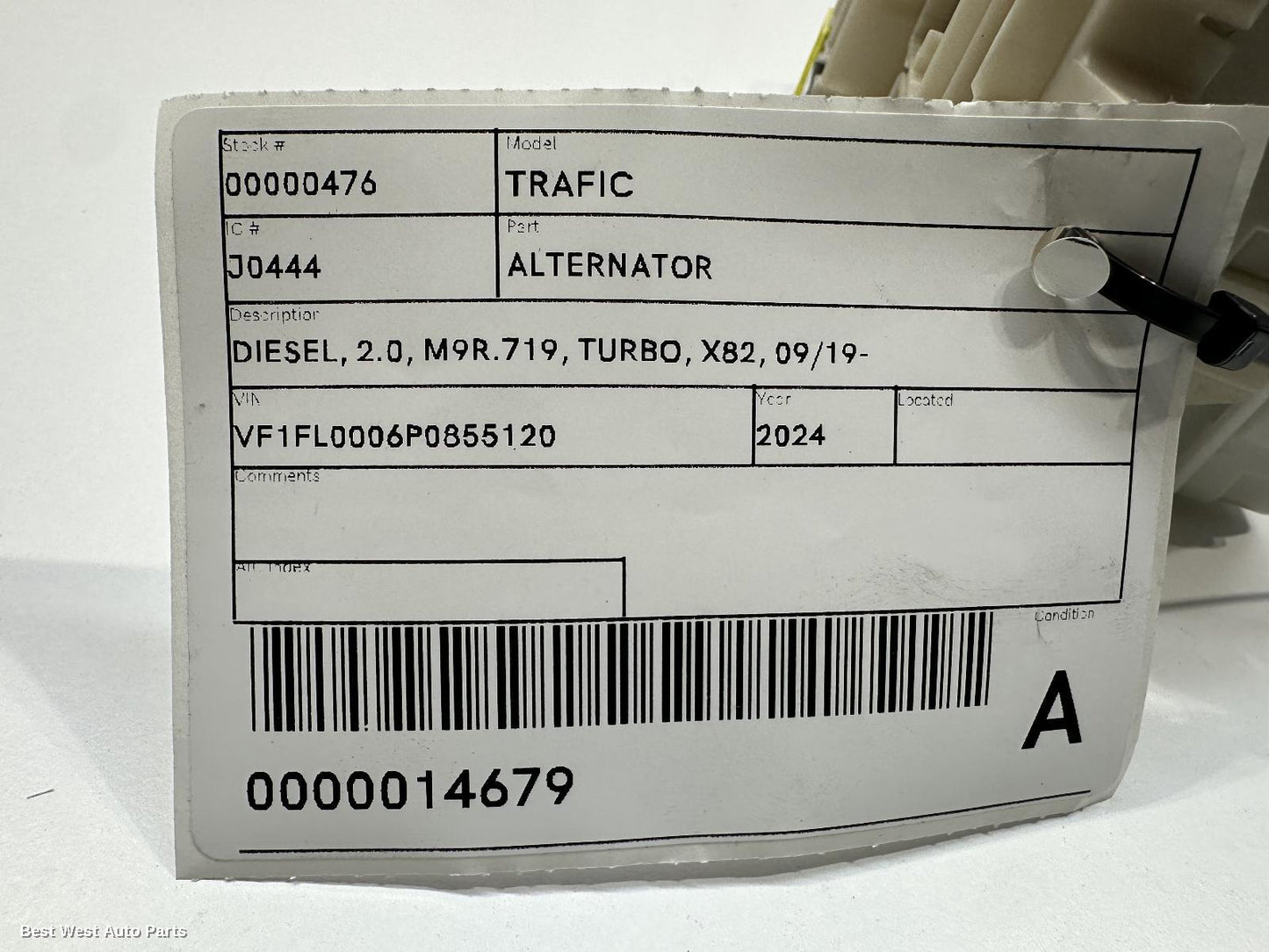 2024 RENAULT TRAFIC Alternator