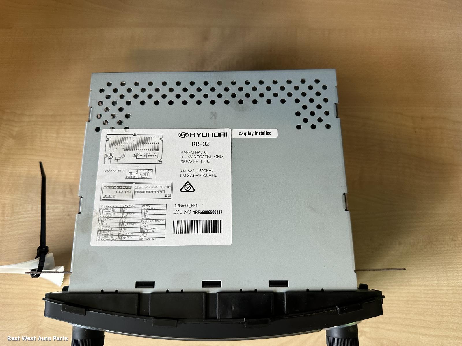 2016 HYUNDAI ACCENT Radio/Cd/Dvd/Sat/Tv