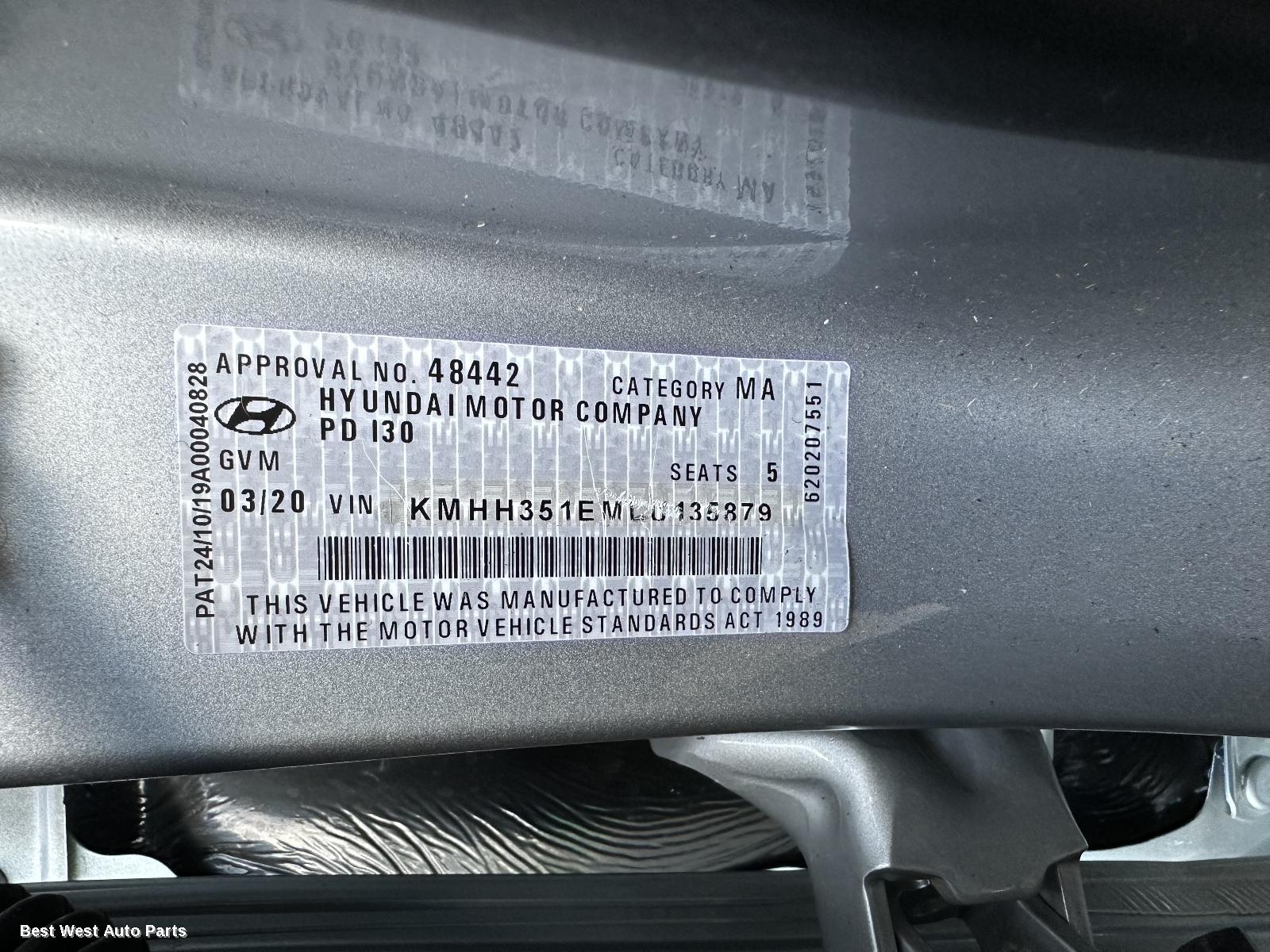 2020 HYUNDAI I30 Gear Stick/Shifter