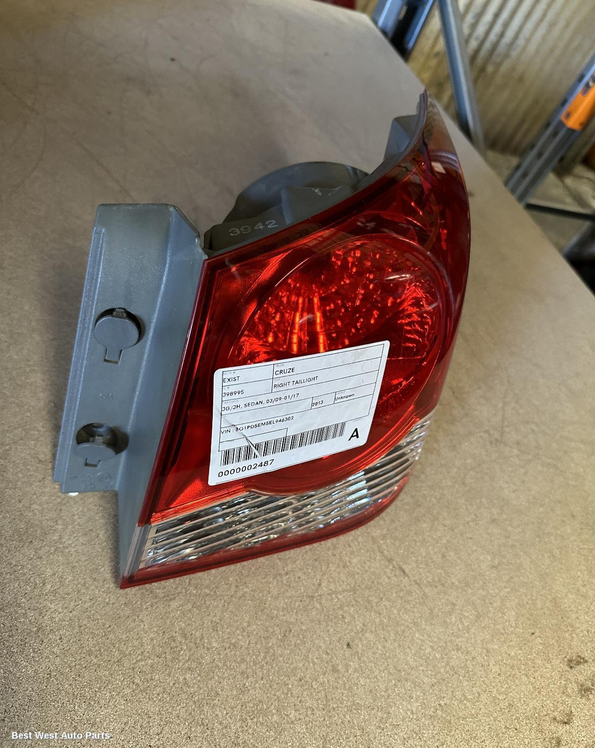 2013 HOLDEN CRUZE Right Taillight