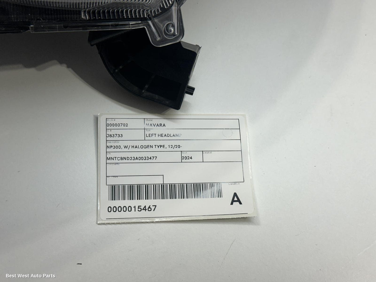 2024 NISSAN NAVARA Left Headlamp