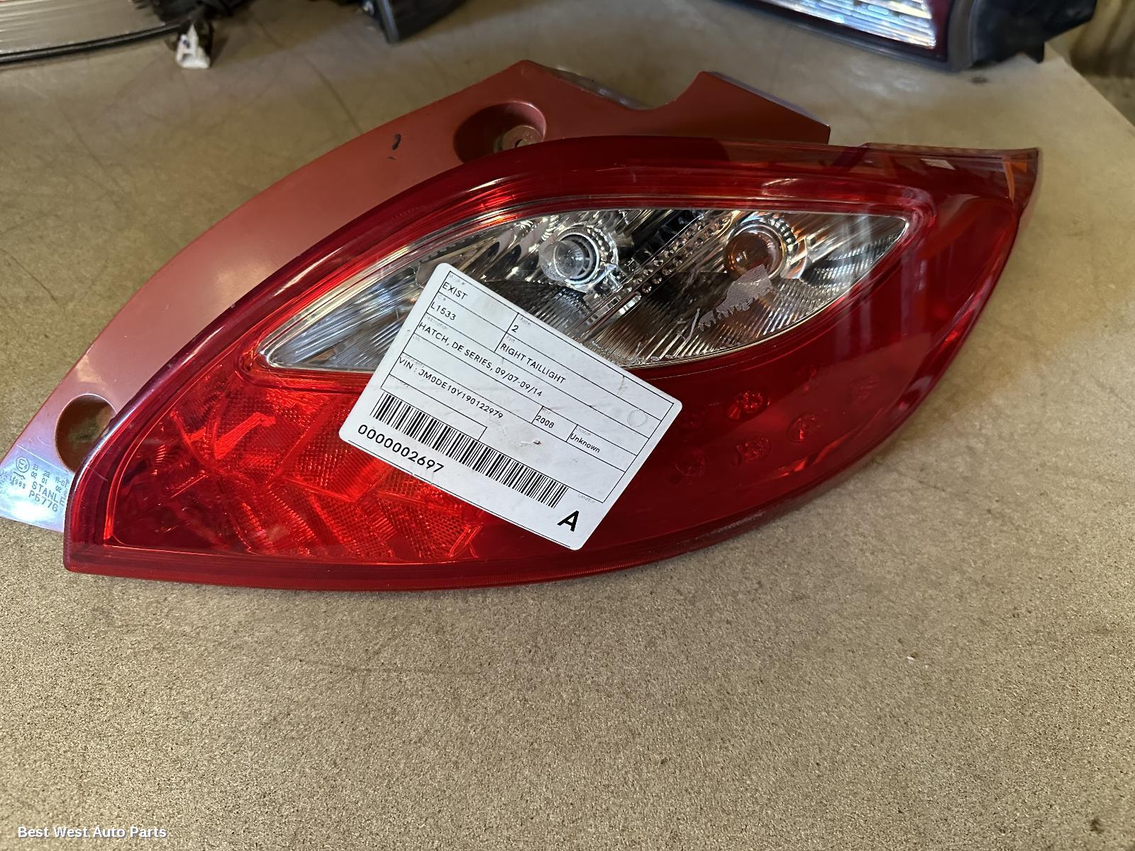 2008 MAZDA 2 Right Taillight