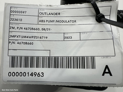 2023 MITSUBISHI OUTLANDER Abs Pump/Modulator