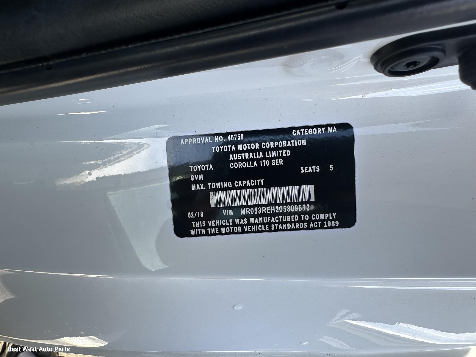 2017 TOYOTA COROLLA Engine