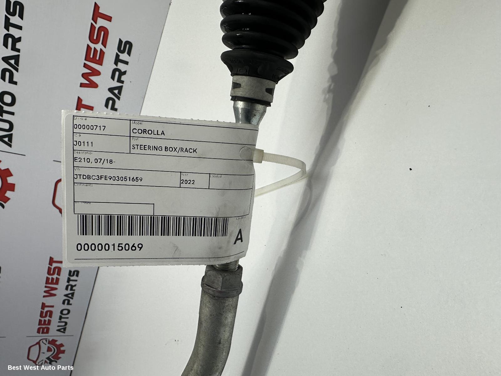 2022 TOYOTA COROLLA Steering Box/Rack