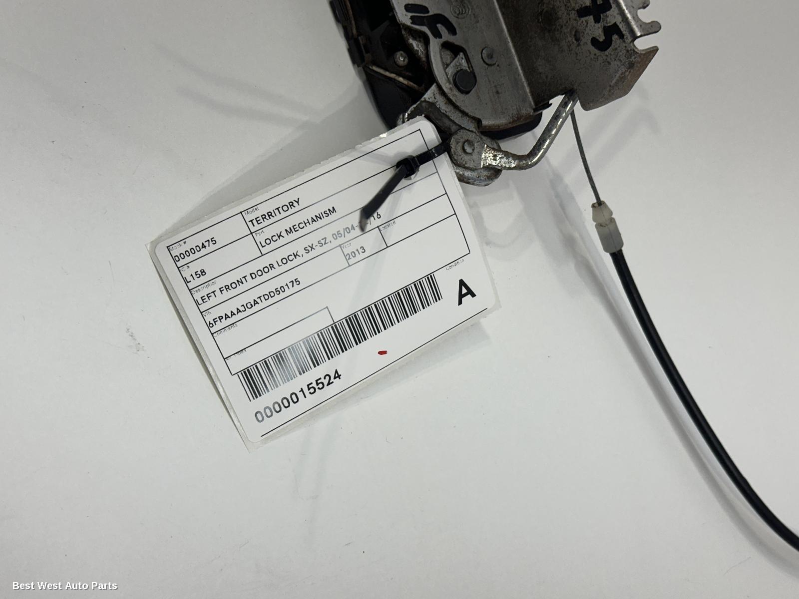 2013 FORD TERRITORY Door/Boot/Gate Lock