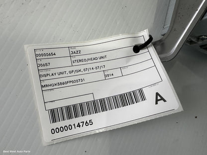 2014 HONDA JAZZ Radio/Cd/Dvd/Sat/Tv