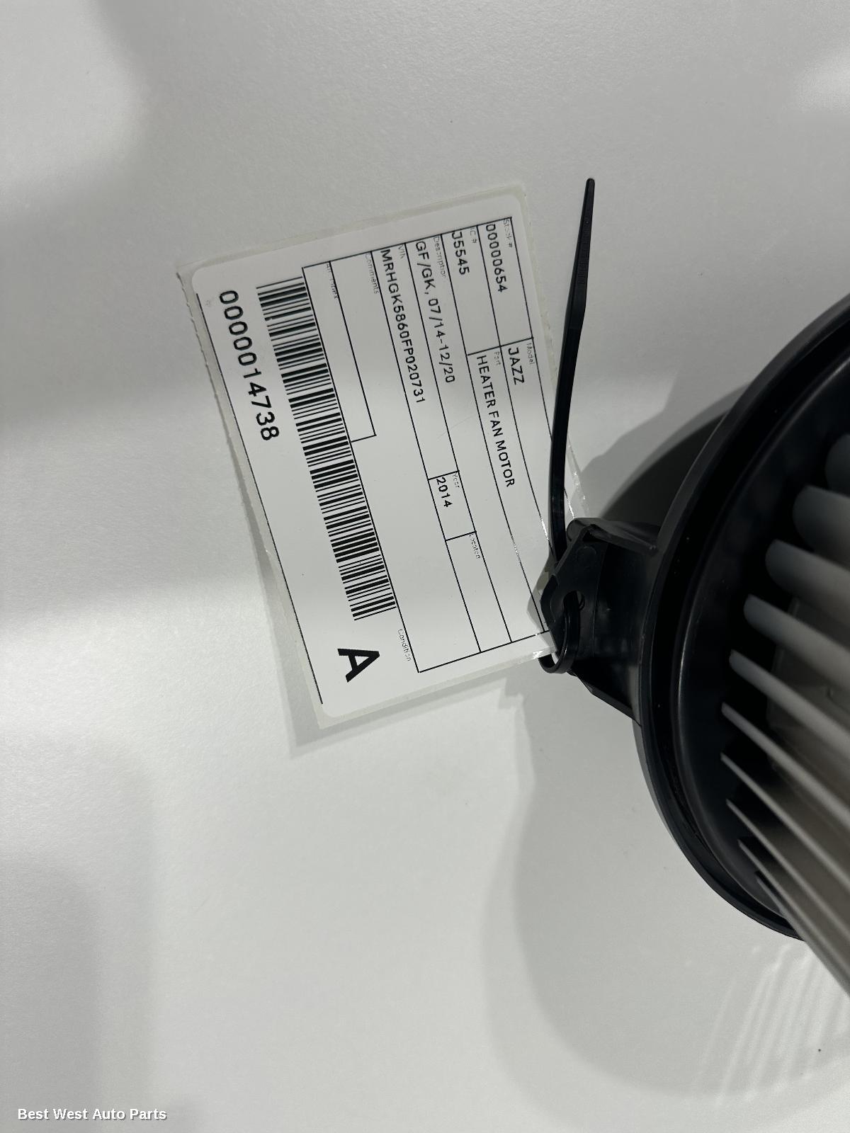 2014 HONDA JAZZ Heater Fan Motor