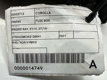 2021 TOYOTA COROLLA Fuse Box