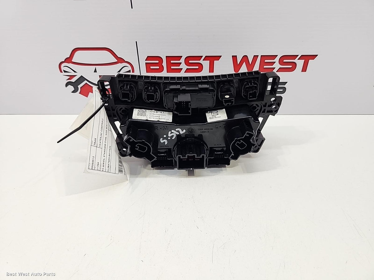 2019 HOLDEN TRAX Heater/Ac Controls