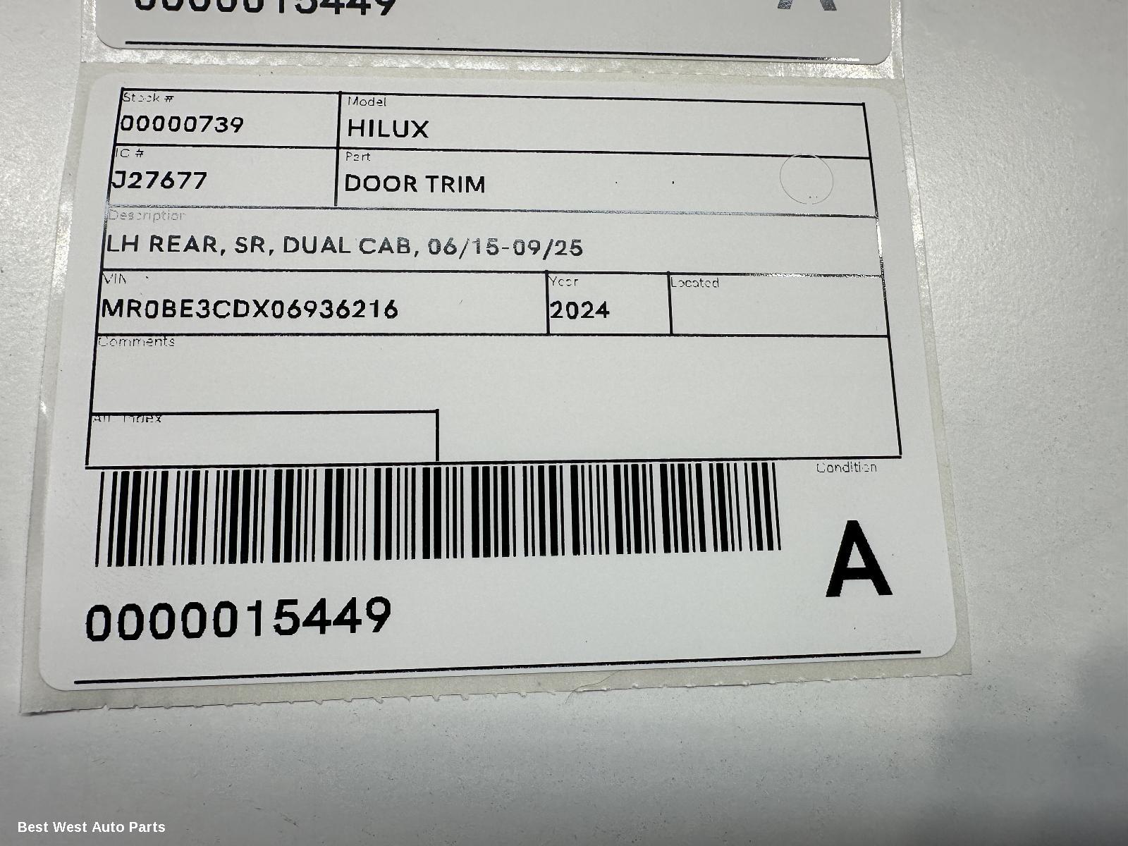 2024 TOYOTA HILUX Door Trim